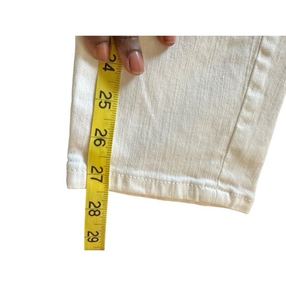 Lila Ryan Womens White Slim Fit Stretch Denim Jeans Preppy Coastal Work Office - Picture 6 of 7